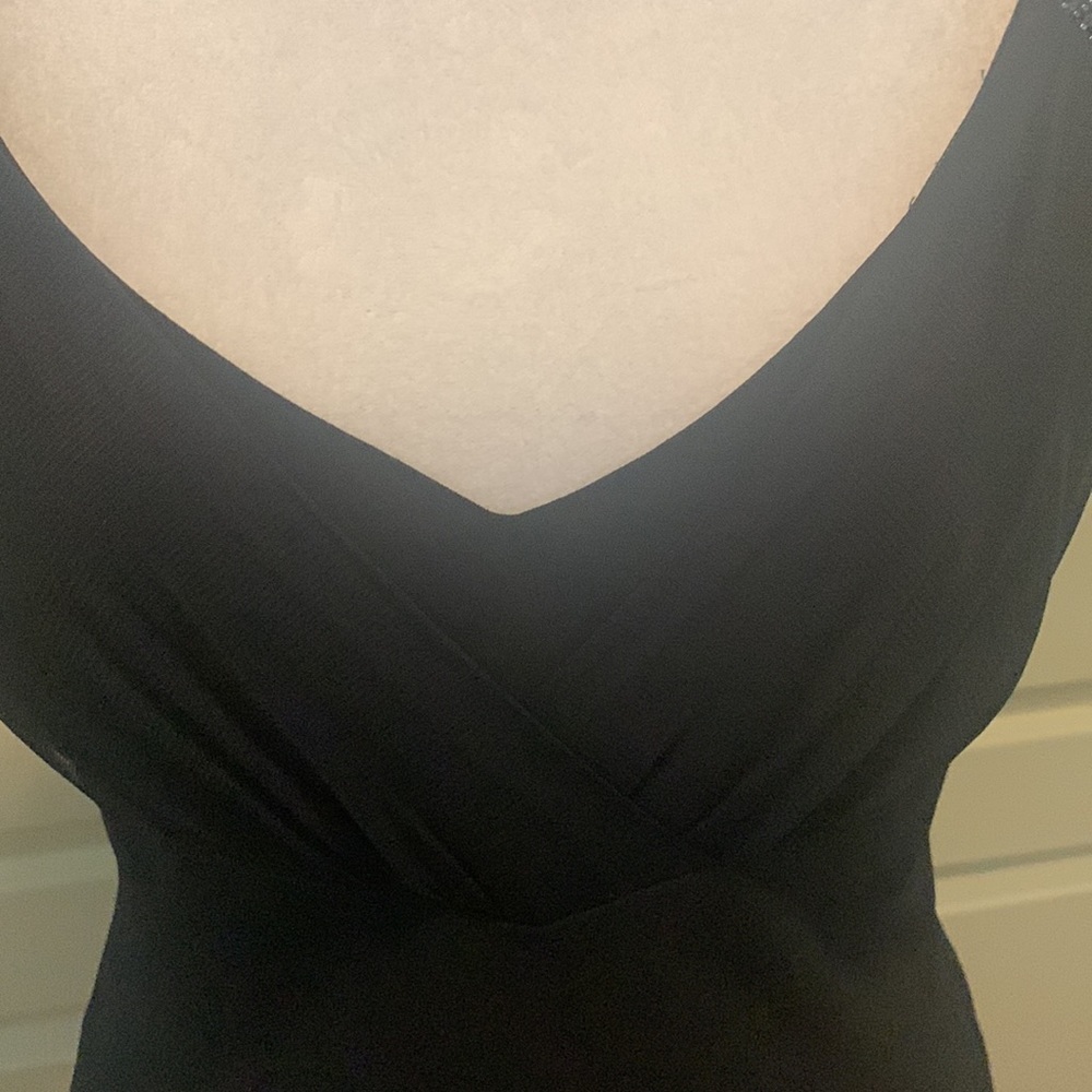 NWT Evan Picone Beaded Black Black Dress 6 - Picture 5 of 9